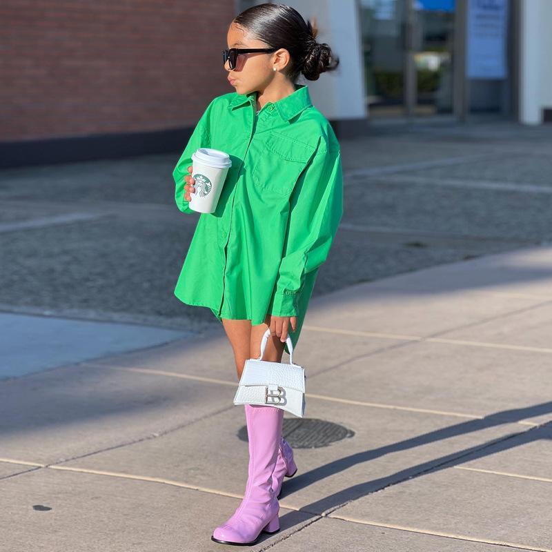 Girls' Casual Loose Shirt Long Sleeve Petticoat