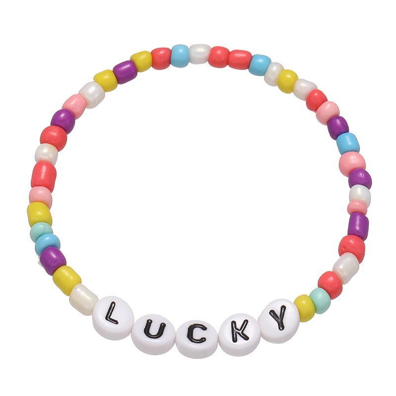 Hand-made Letter Encouraging Word Children's Bead Bracelet