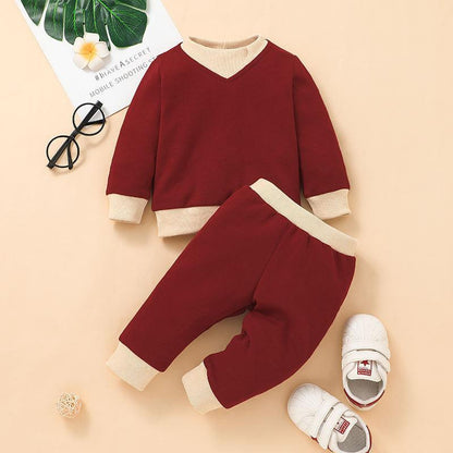 Children's Pullover Long Sleeve Pants Two-Piece Set