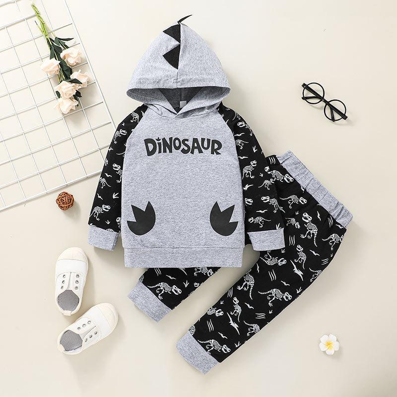 Children's Cartoon Sweater Suit Hooded Top