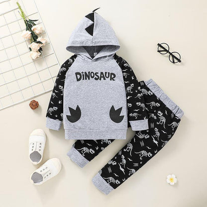 Children's Cartoon Sweater Suit Hooded Top