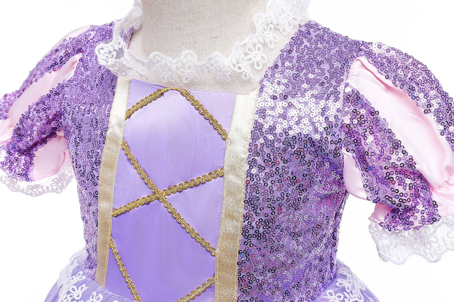 Snow white snow and ice long hair Princess Dress