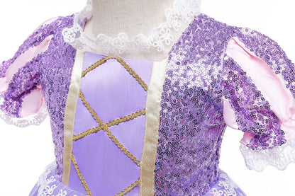 Snow white snow and ice long hair Princess Dress
