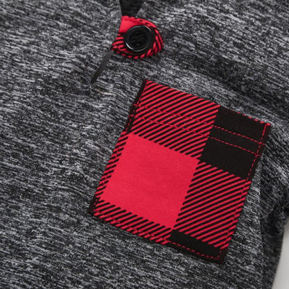 Kids Top Plaid Colorblock Hoodie