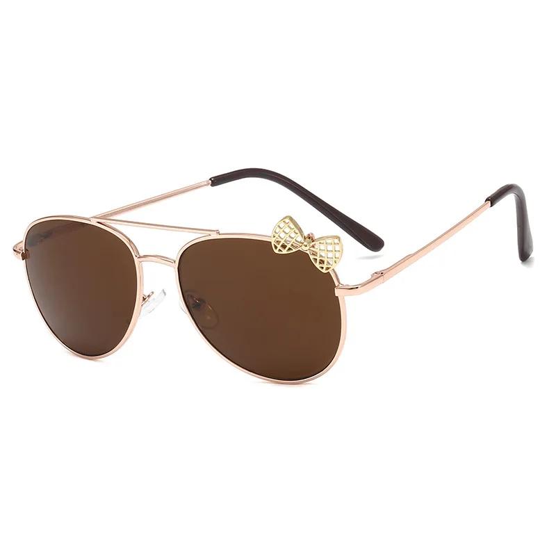 Kids Cute Bow Sunglasses Metal Frame Children Sun Glasses