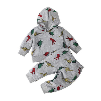 Children's Spring and Autumn Long Sleeve Hat Wear Pants Set