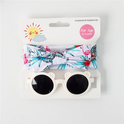 Children's Sunglasses Print Headband Two-Piece Set
