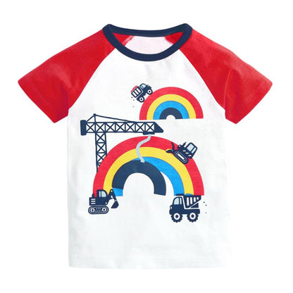 Boys' Bottoming Shirt Short Sleeve Boys' T-shirt Knitted Round Neck Boys' T-shirt