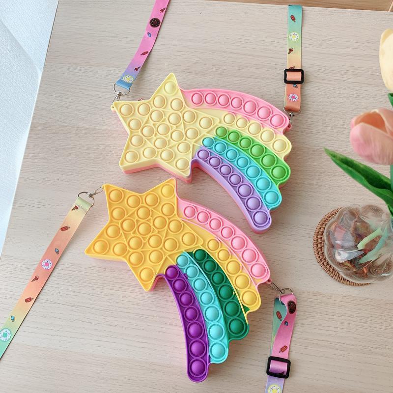 Children's Toy Bag Rainbow Star Diagonal Coin Purse