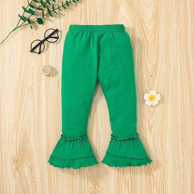 Children's Clothes Long Sleeve Striped Top Flared Pants Set