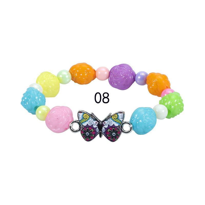 Children's Colorful Beaded Bracelet Colorful Butterfly Bracelet