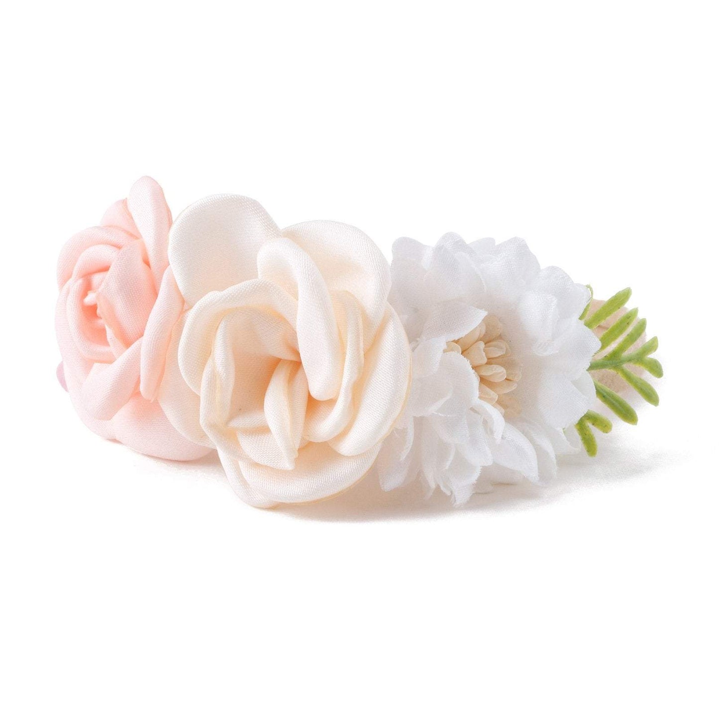 Baby Beige Pearl Rhinestone Nylon Headband