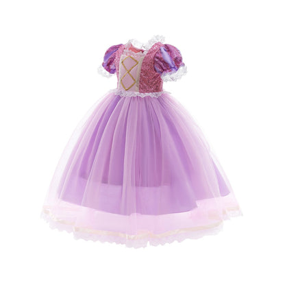 Snow white snow and ice long hair Princess Dress