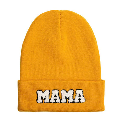 Children's MINI Letter Solid Color Warm Knitted Hat