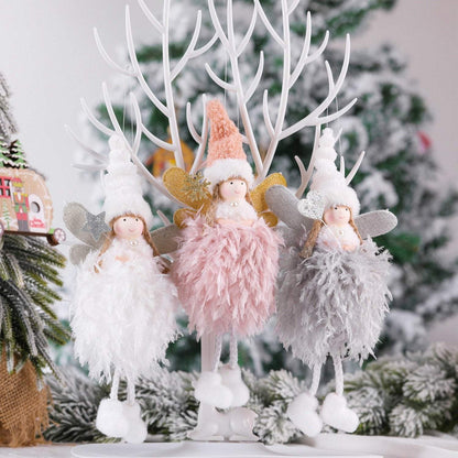 Christmas Tree Decoration Pendant Cute Feather Angel Ornaments