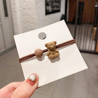Bear Hair Ring Cartoon Hair Rope Set