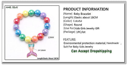 Rainbow Beaded Bracelet for Children