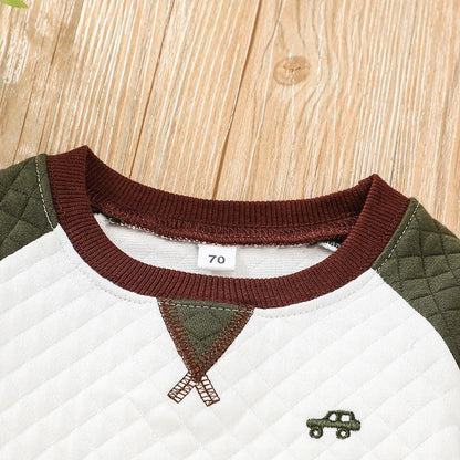 Infant and child casual long sleeve vests pants two-piece set