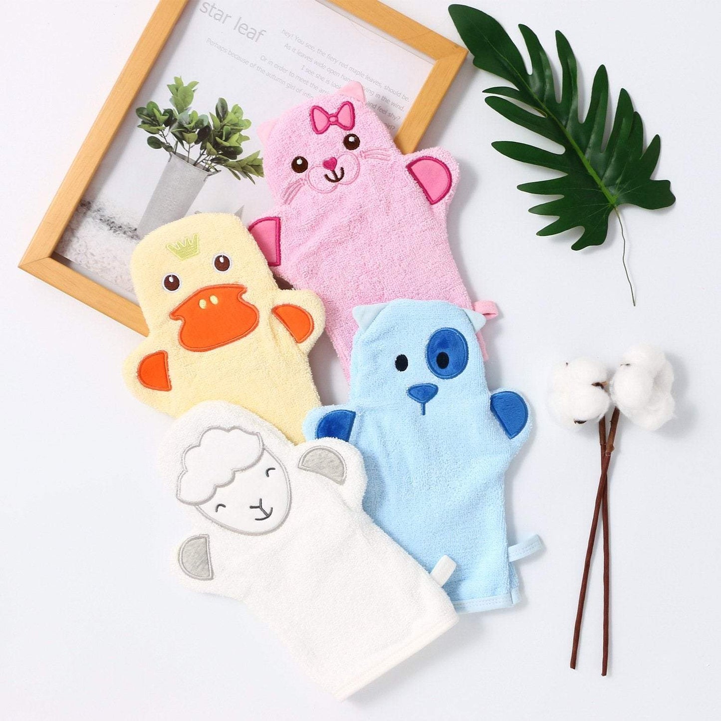 Baby Cartoon Bath Mitt Children Bath Towel Gloves