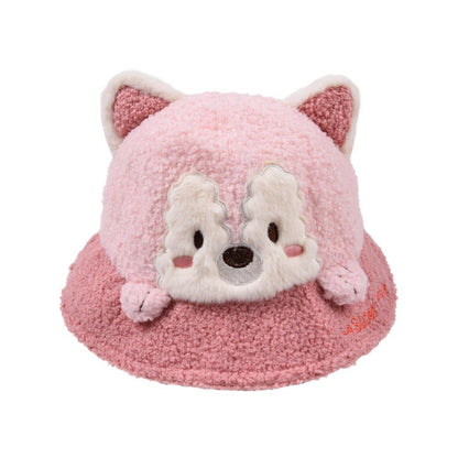 Kid's Autumn and Winter Lamb Hair Animal Fisherman's Hat