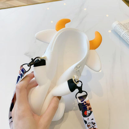 Cartoon Diagonal Bag Cow Backpack Silicone Coin Purse