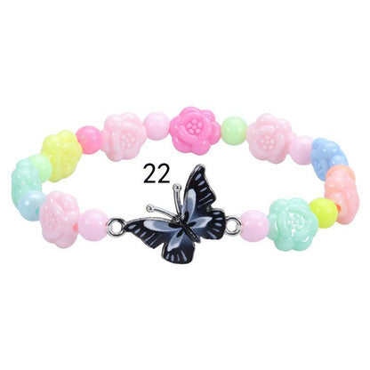 Children's Colorful Beaded Bracelet Colorful Butterfly Bracelet