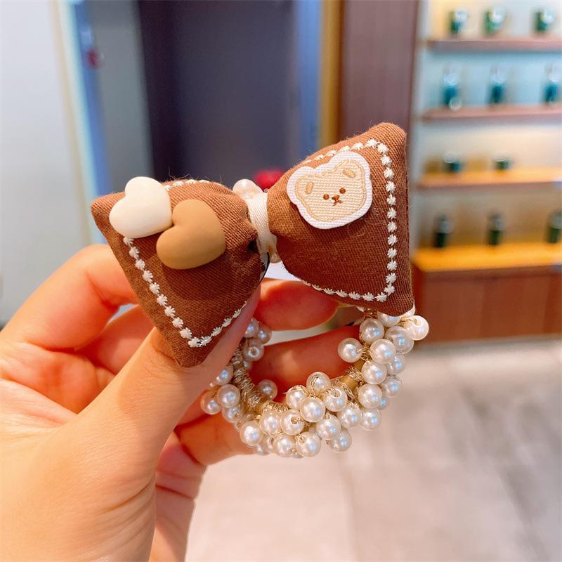 Milk Curry Children's Hair Tie Pearl Hair Rope