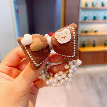 Milk Curry Children's Hair Tie Pearl Hair Rope