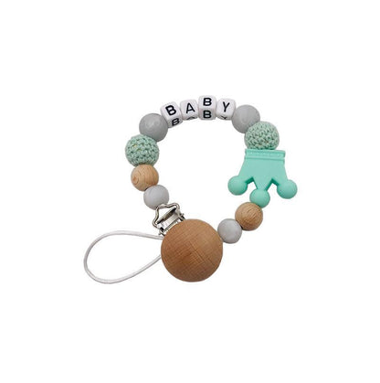 Silicone Crown Pacifier Clip Baby Teether Toy Anti-drop Chain