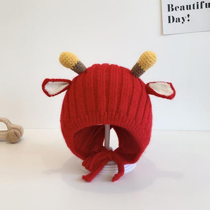 Children's Wool Ear Protection Hat Bee Knitted Hat