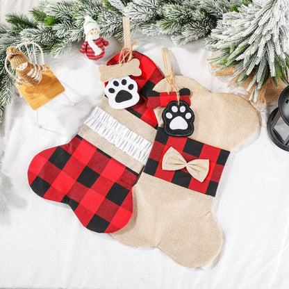 Christmas Decorations Bone Shape Socks Gift Bag