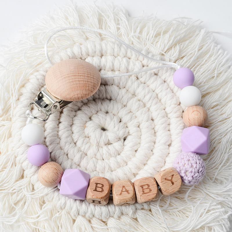 Beech Nipple Clip Handmade BABY Silicone Beads Anti-drop Chain