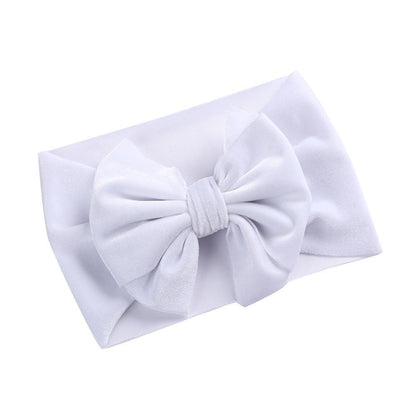 Simple Solid Color Bow Headband Baby Velvet Hair Band