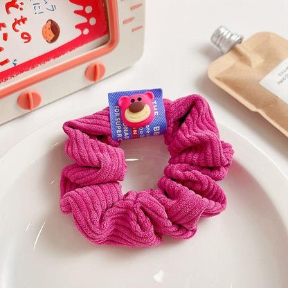 Strawberry Bear Woven Rubber Band Colorful Elastic Hair Tie