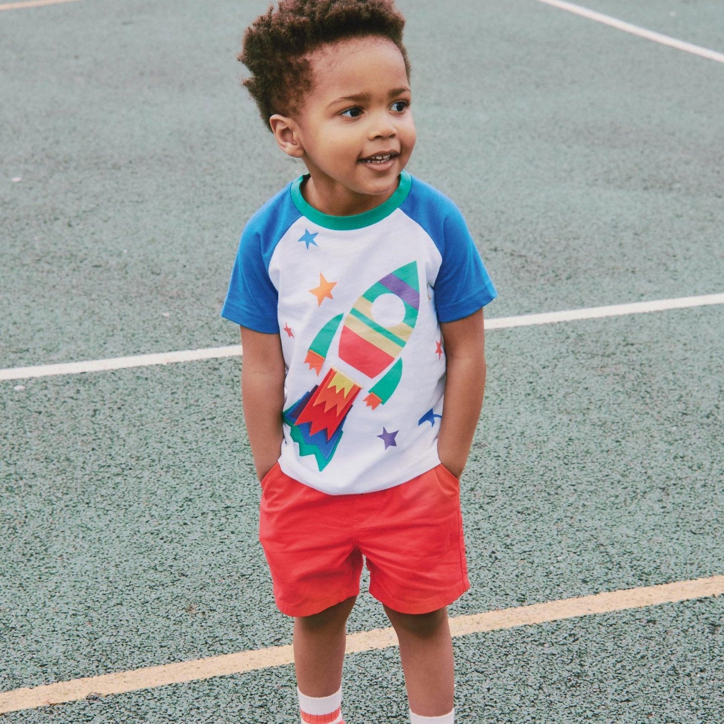 Boy's cartoon cotton trousers short sleeves two overalls