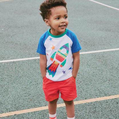 Boy's cartoon cotton trousers short sleeves two overalls