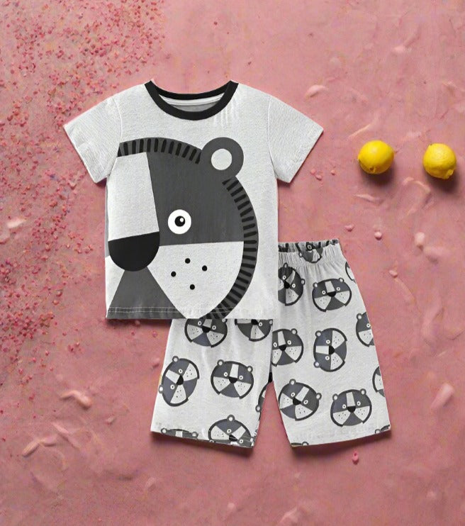 Boys' cotton short sleeved Shorts Set