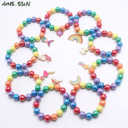 Rainbow Beaded Bracelet for Children