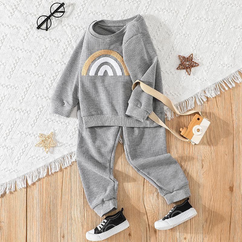 Children's Long Sleeve Jacket Pants Pullover Wear Two-Piece Set