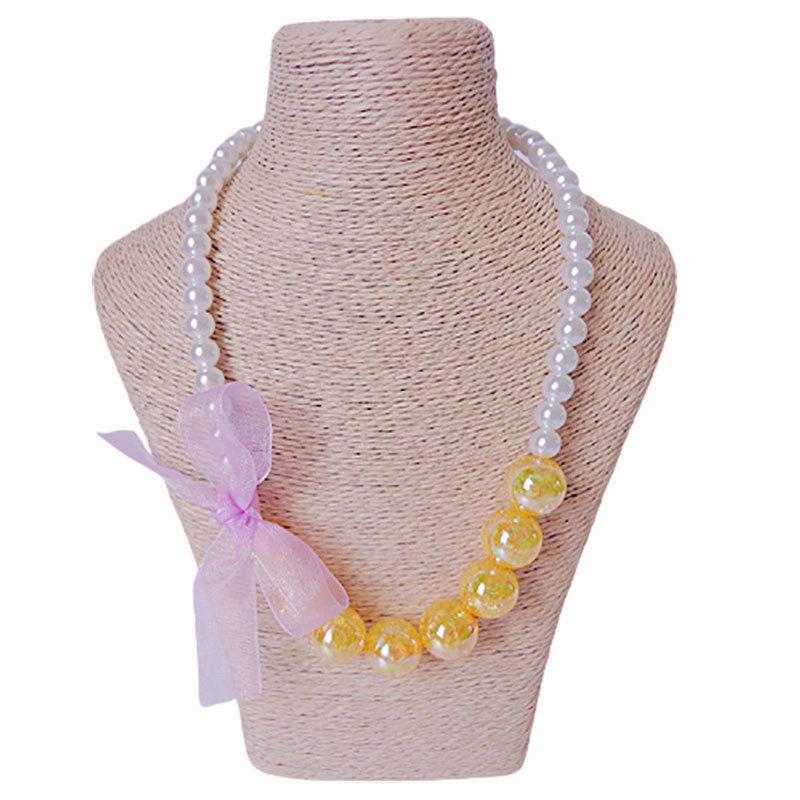 Clothing Ribbon Bow Accessories Children's Necklace Bracelet Set