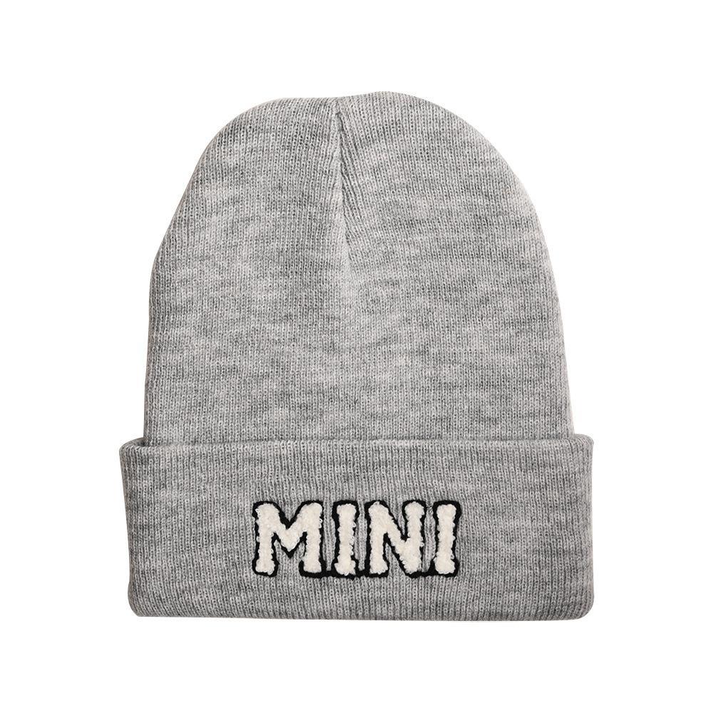Children's MINI Letter Solid Color Warm Knitted Hat