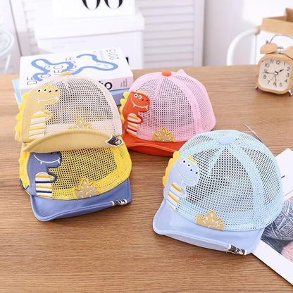 Children's Outdoor Cute Dinosaur Print Mesh Cap