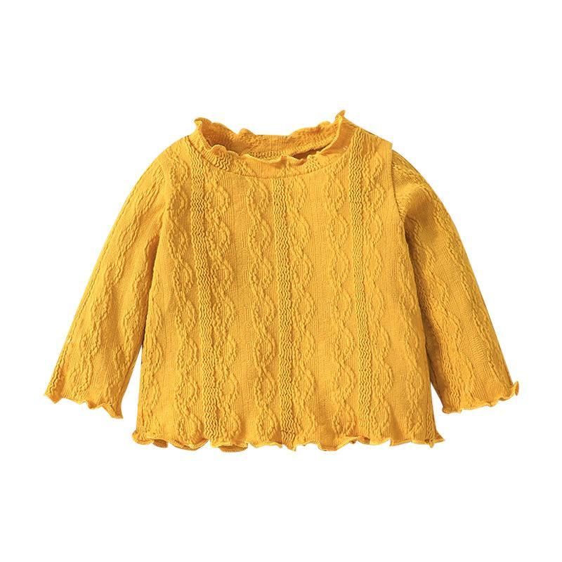 Children's Long Sleeve Knit Top with Half High Neck