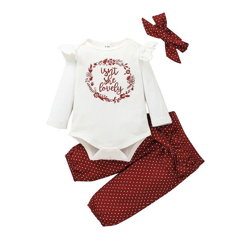 Baby Girl Long Sleeve Jumpsuit 3-piece Set