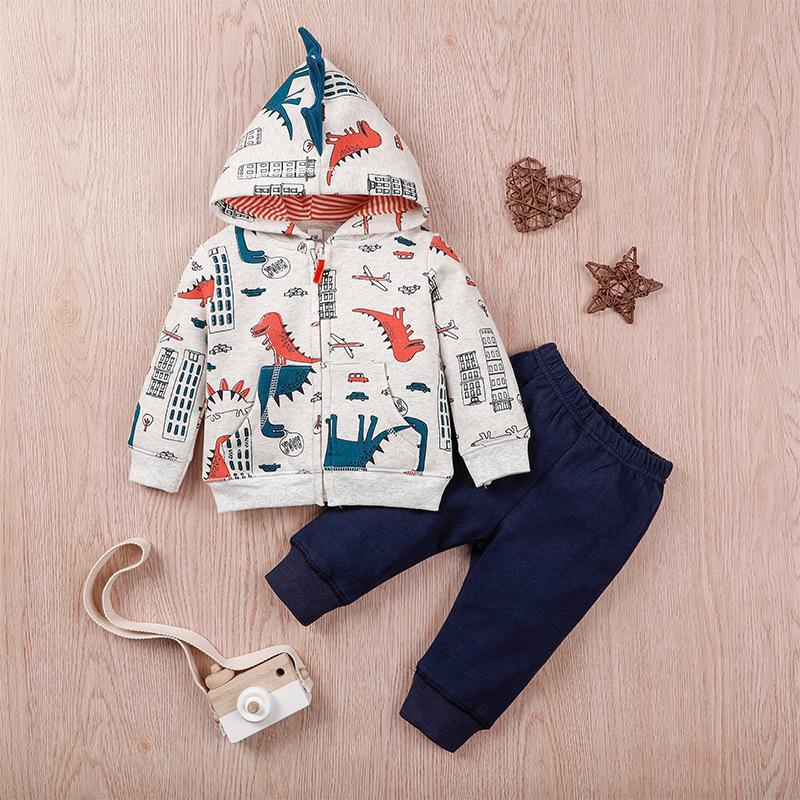 Children's Wear Dinosaur Jacket Pants Two-Piece Set