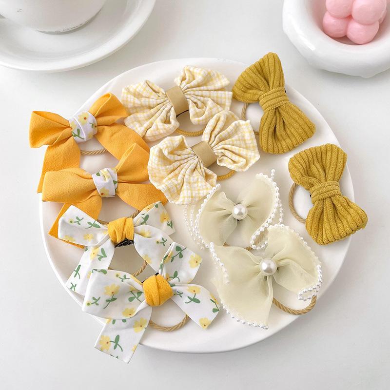 Children's Color Bow Hair Rope High Elasticity