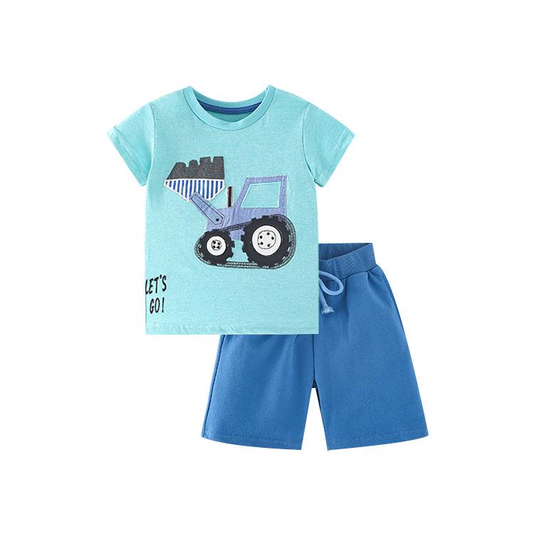 Boys cartoon short sleeved Shorts Set