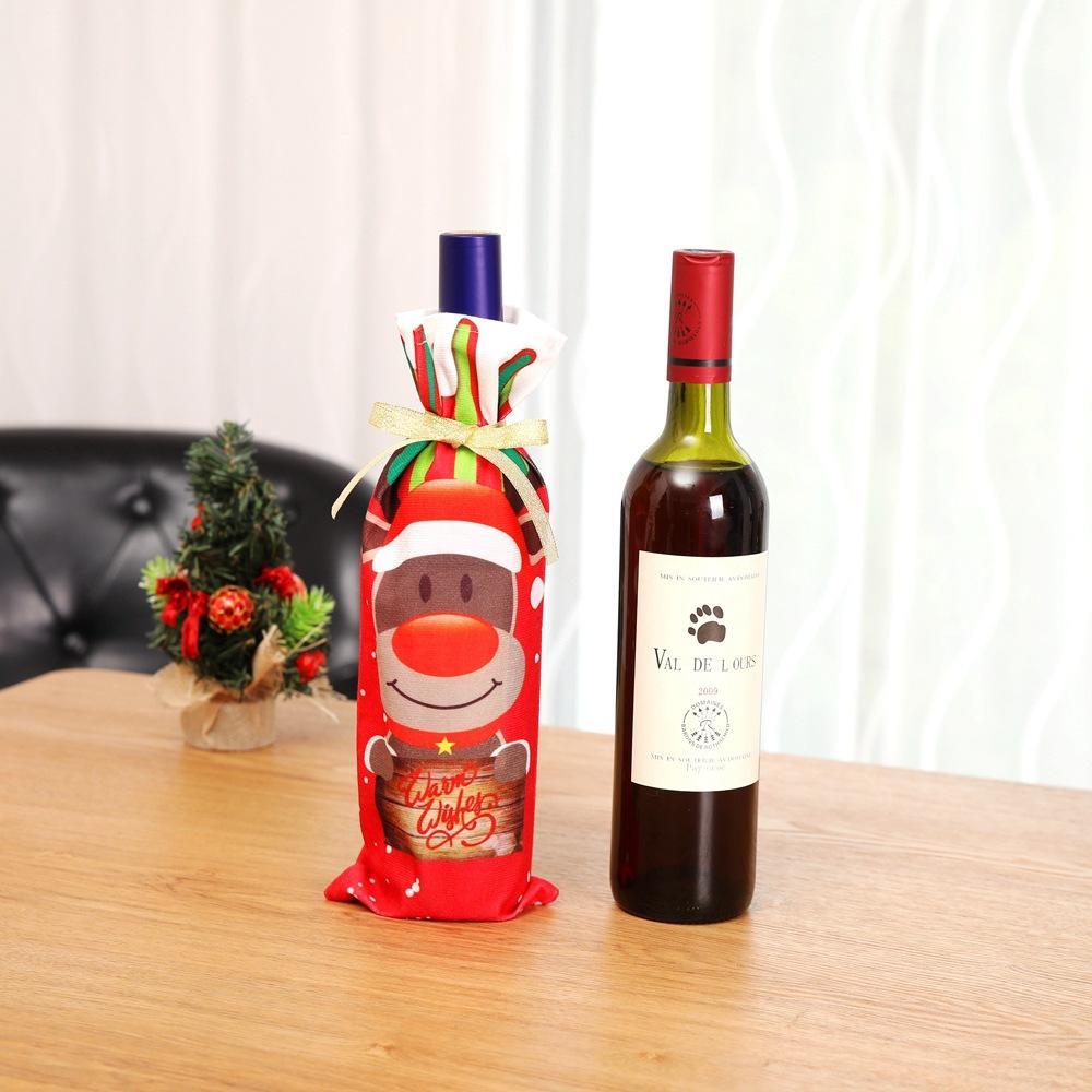 Christmas Decorations Red Wine Bottle Cover Party Supplies
