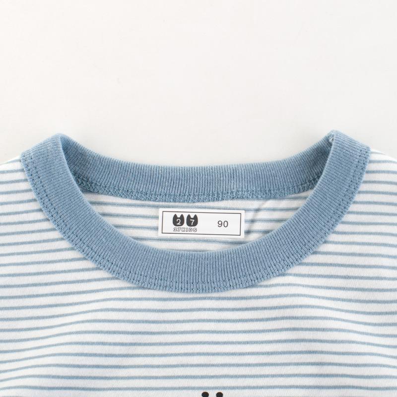 Children's short sleeve T-shirt stripe round neck top