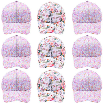 Children's Floral Pattern Baseball Cap